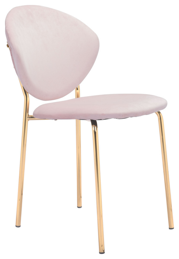 Clyde Dining Chair (Set of 2) Pink  ampGold   Midcentury   Dining Chairs   by Sideboards and Things  Houzz