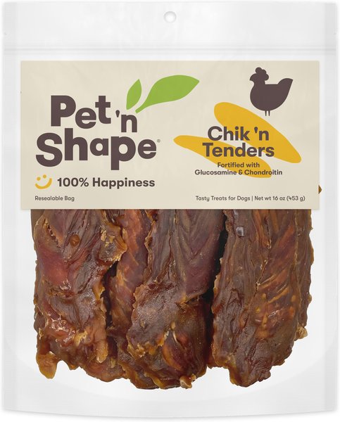 Pet 'n Shape Chik 'n Tenders Glucosamine and Chondroitin Jerky Dog Treats， 16-oz bag