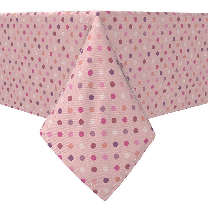 Square Tablecloth， 100% Cotton， 60x60， Fun Pink Dots