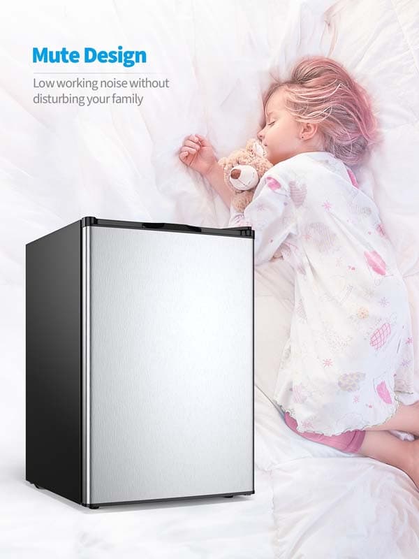 3.0 Cu.Ft Compact Upright Freezer Single Door Refrigerator with Stainless Steel Door