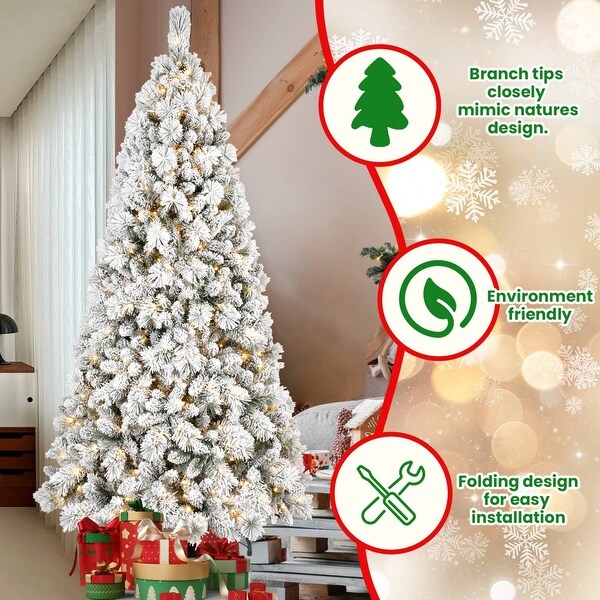 4ft9ft PVC/PE Mixed Flocked Christmas Tree – Natural Look and Easy Setup