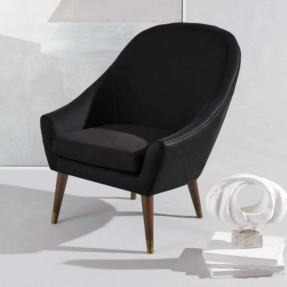 Potter Barrel Back Black   Midcentury   Armchairs And Accent Chairs   by AED Luxury Home Decor  Houzz