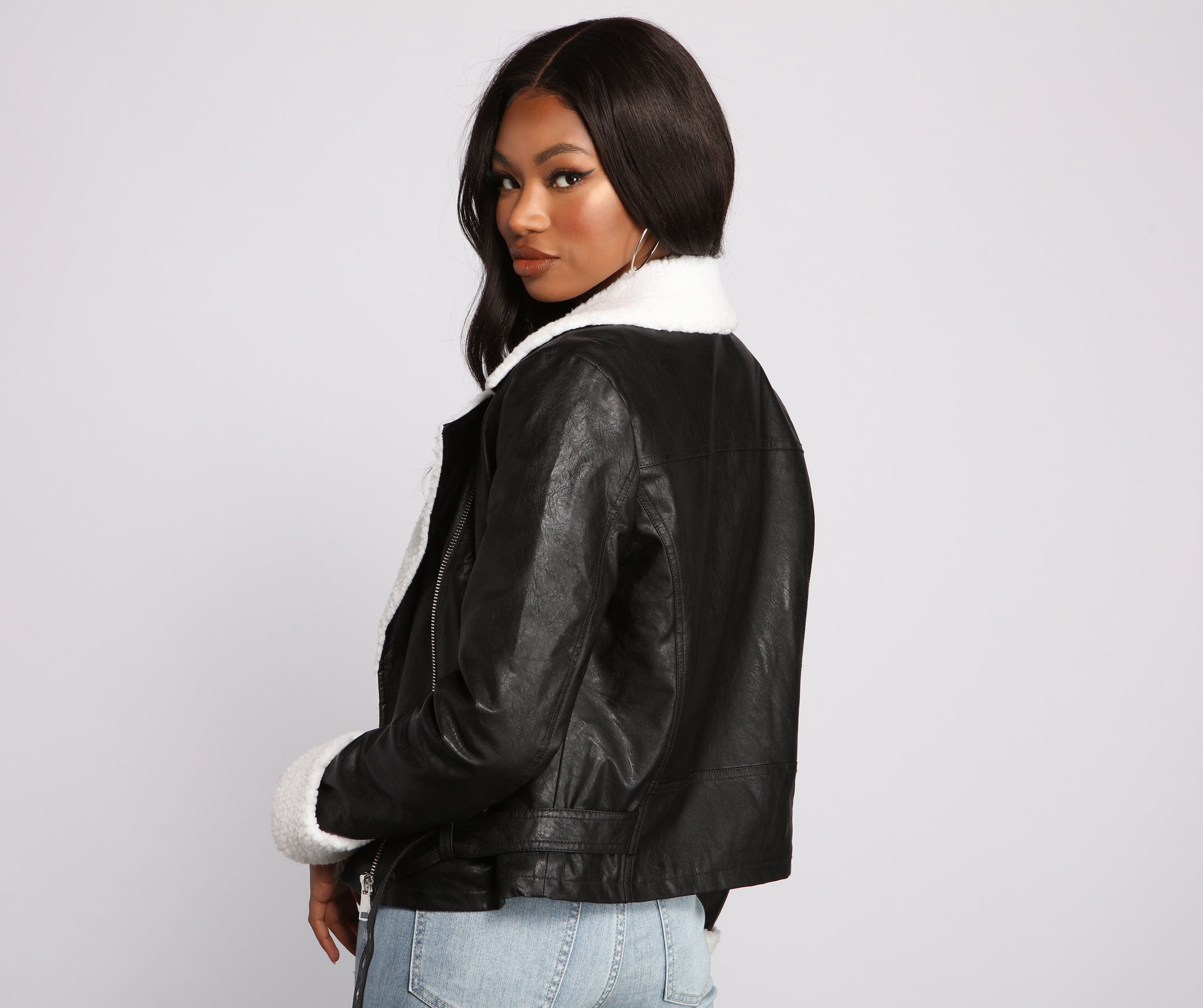 Let's Keep It Chic Moto Sherpa Jacket