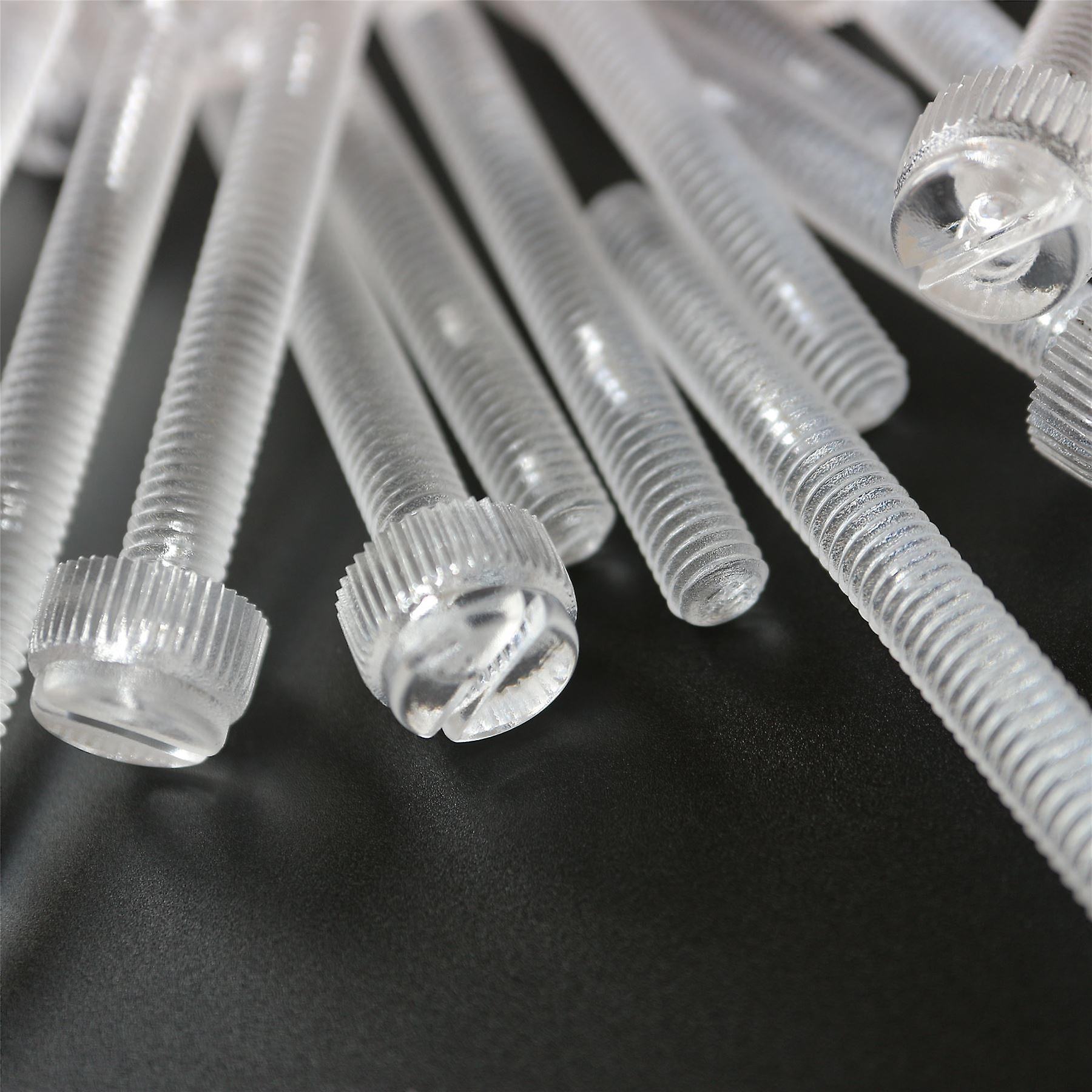 60x Clear Plastic Acrylic Thumbscrews， M6 x 60mm， slotted + knurled