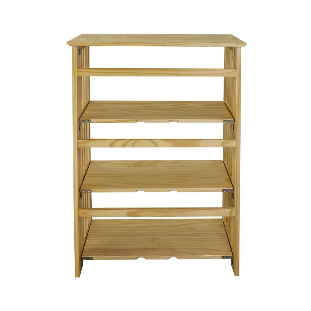 Casual Home Soho Manhattan 42 in. H Natural Wood 4-Shelf Folding Etagere Bookcase 333-40