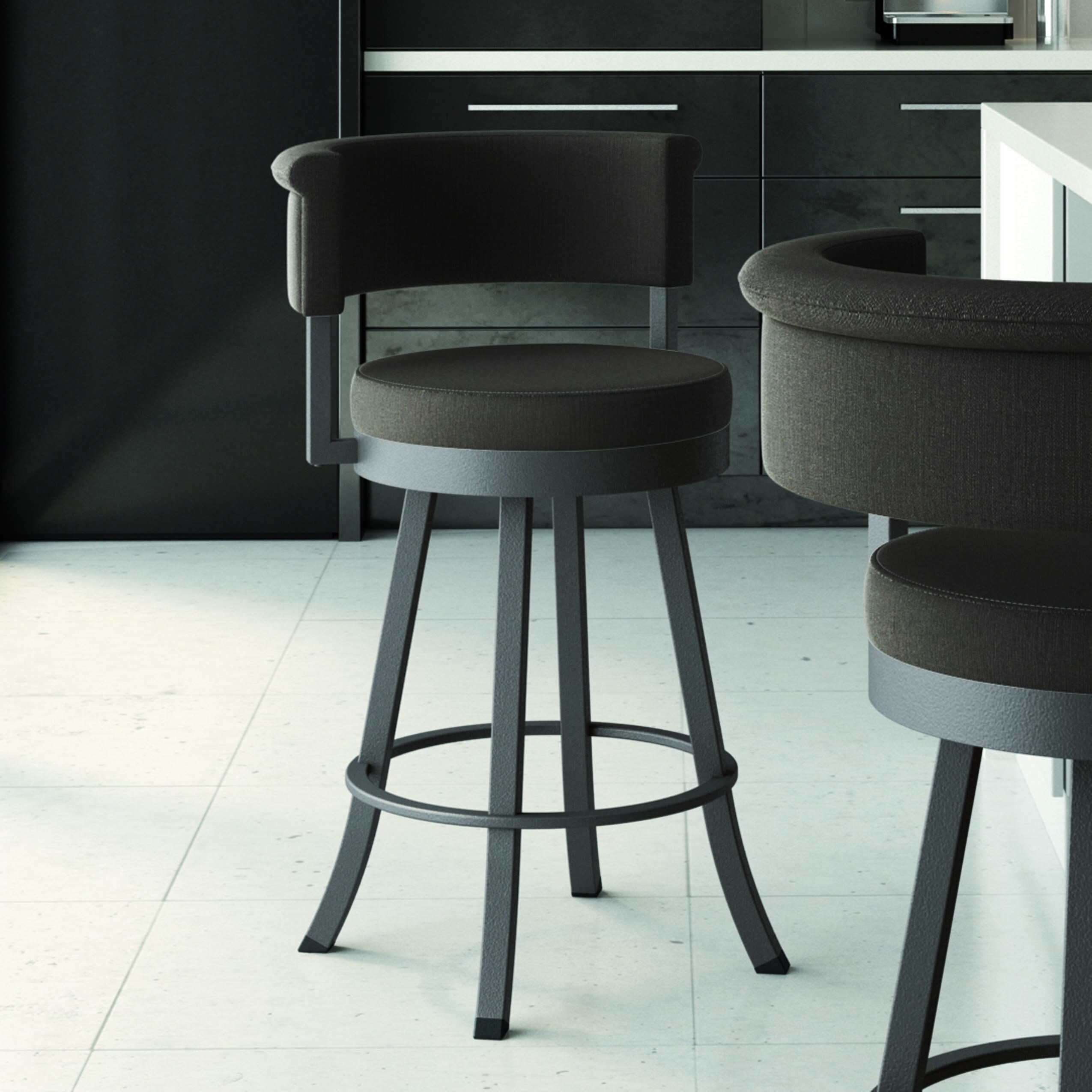 Amisco Americo Swivel Counter and Bar Stool