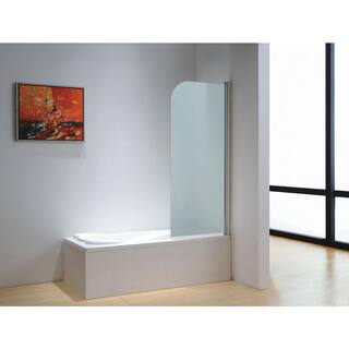 Dreamwerks 30 in. x 59 in. Frameless Pivot Tub Door in Chrome BT136AF