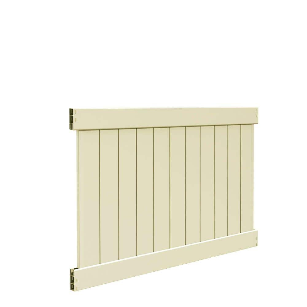 Barrette Outdoor Living Washington 4 ft. H x 6 ft. W Sand Vinyl Un-Assembled Fence Panel 73014716