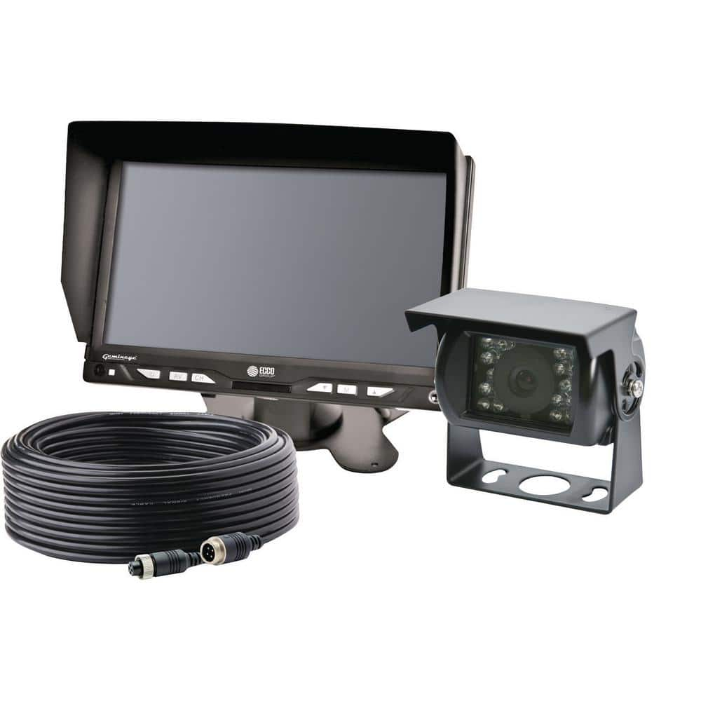 ECCO 7 in. LCD Color Monitor, 3 in. Square Camera and Backup Camera Kit K7000B