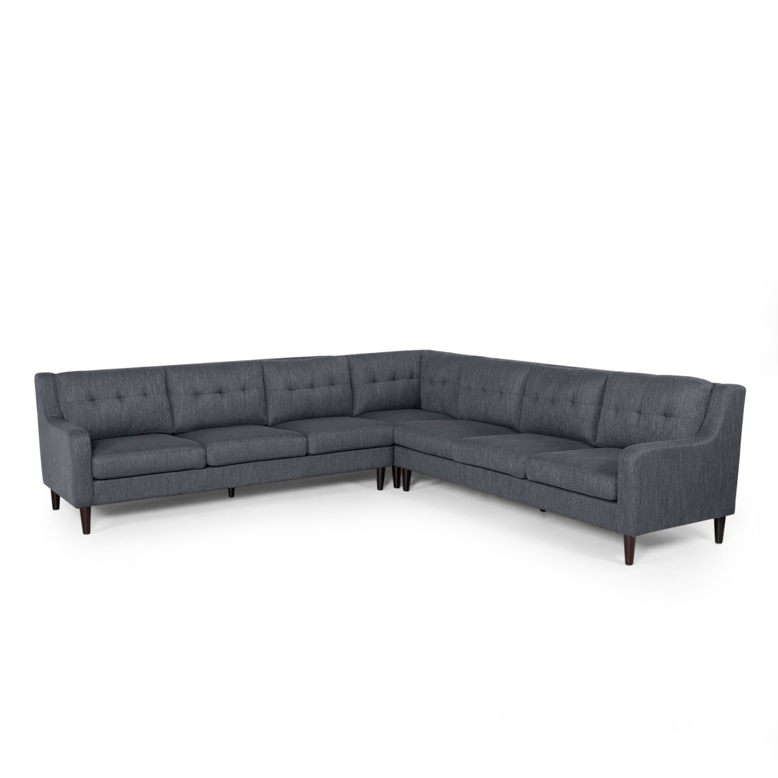 McCone Contemporary Tufted Fabric 7 Seater Sectional Sofa Set