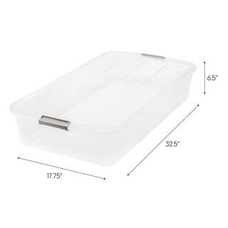 IRIS 50 Qt. Underbed Buckle Up Storage Box in Clear 100802