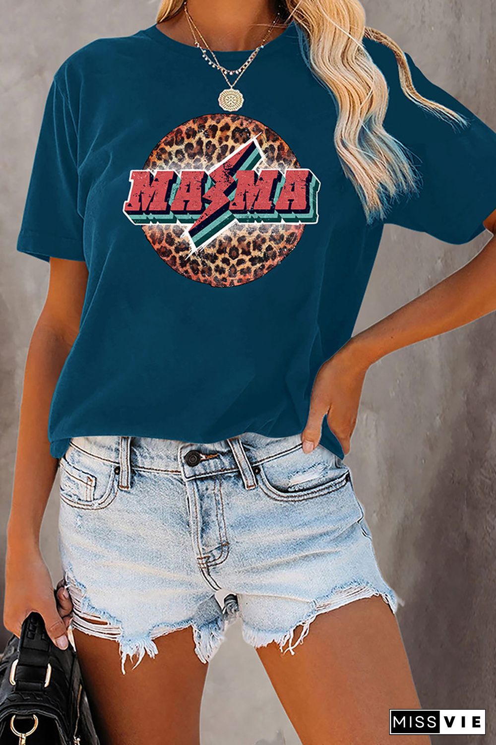 Retro Mama Leopard Graphic Tee