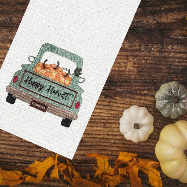 C amp f Home Happy Harvest Embroidered Waffle Weave Thanksgiving Kitchen Towel