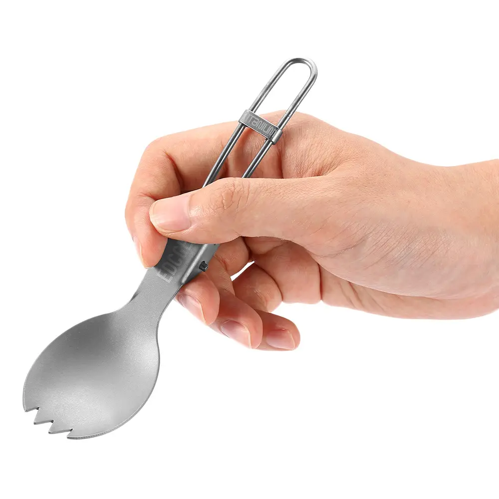 Custom Ultralight 16g Portable Pure Titanium Multifunctional Camping  Spoon For Outdoor