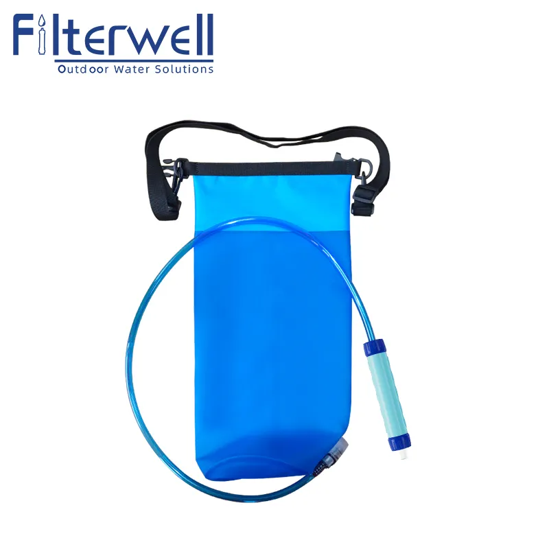 Filterwell 6L TPU Large Capacity Hydration Bladder Outdoor Portable Gravity Water Filter Purifier Filter Water Bag Camping