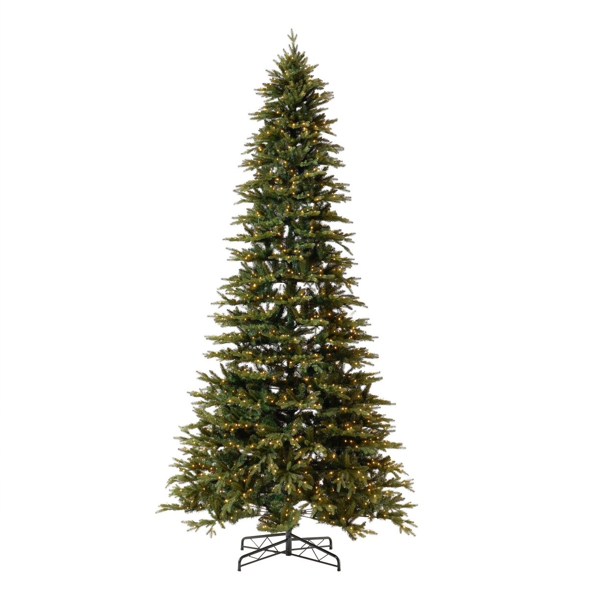 12' Belgium Fir Artificial Christmas Tree with 1500 LED Lights & 4962 Branches