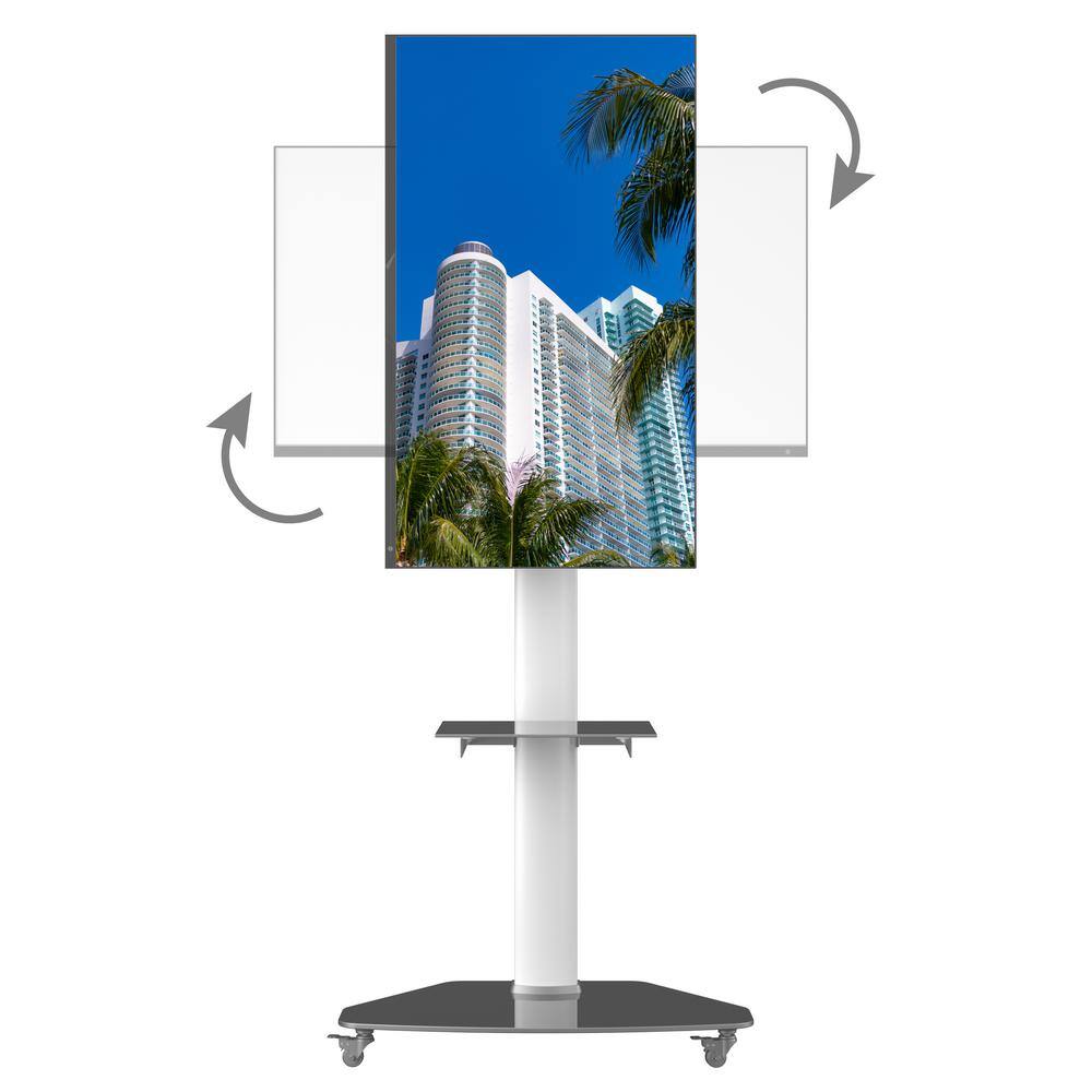 ProMounts Rolling TV Floor Stand Mount For 32-80 In. Height Adjustable Portrait to Landscape TV Cart PFCS6403