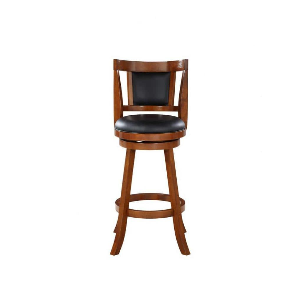 Boraam Avianna 29 in. Walnut Swivel Bar Stool with Cushion 62529