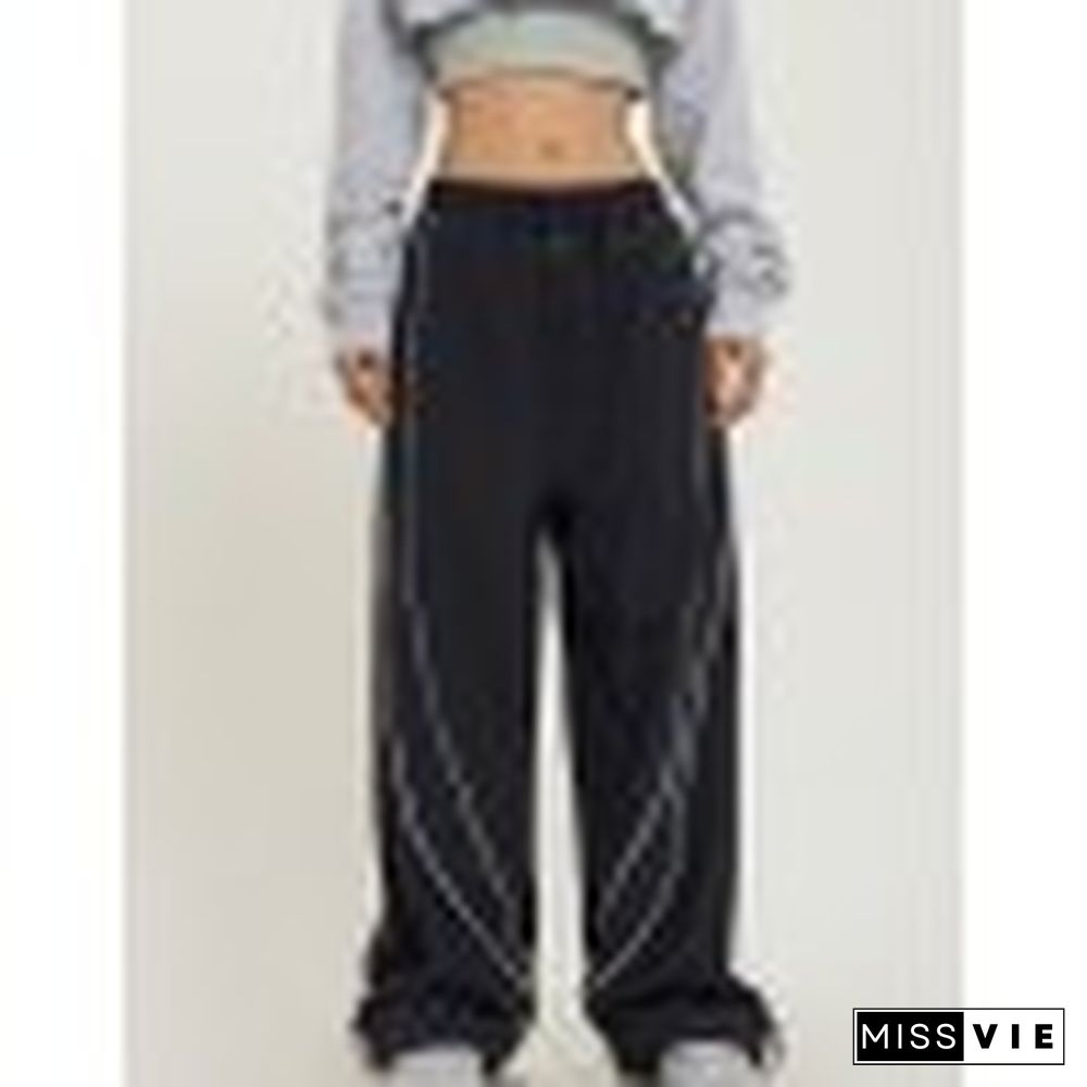 Vintage Piping Detail Baggy Sweatpants