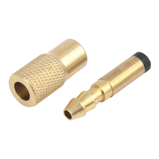 Unique Bargains Air Chuck Adapter Tire Inflator Tire Chuck Compressor Pump 6 5mm Gold Tone 1pc