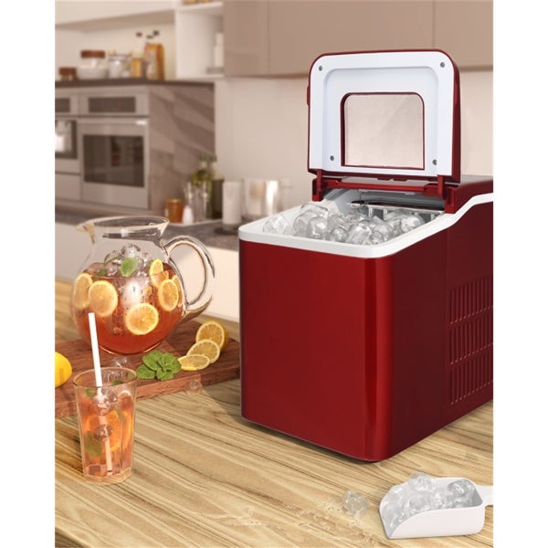 26lbs/24h Portable Countertop Ice Maker Machine Ice Maker with Scoop