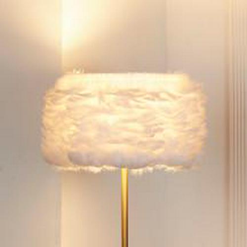 59 Fiona Feather Shaded Tri Leg Floor Lamp