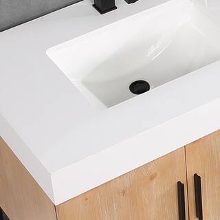 Altair Bianco 72 in. W x 22 in. D x 34 in . H Double Sink Bath Vanity in Light Brown with White Composite Stone Top 552072B-LB-WH-NM