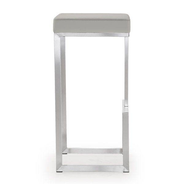 Ferrara Set of 2 Light Grey Steel Bar Stools