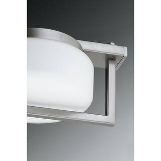 Progress Lighting Volo LED Collection 3-Light Brushed Nickel Etched Opal Glass Mid-Century Modern Bath Vanity Light P300065-009-30