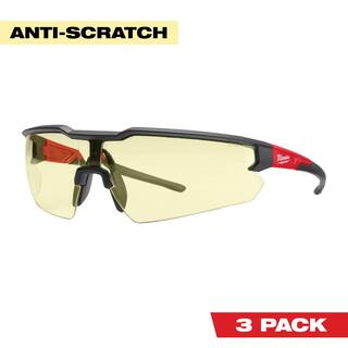 MW Safety Glasses with Yellow Anti-Scratch Lenses (3-Pack) 48-73-2100X3