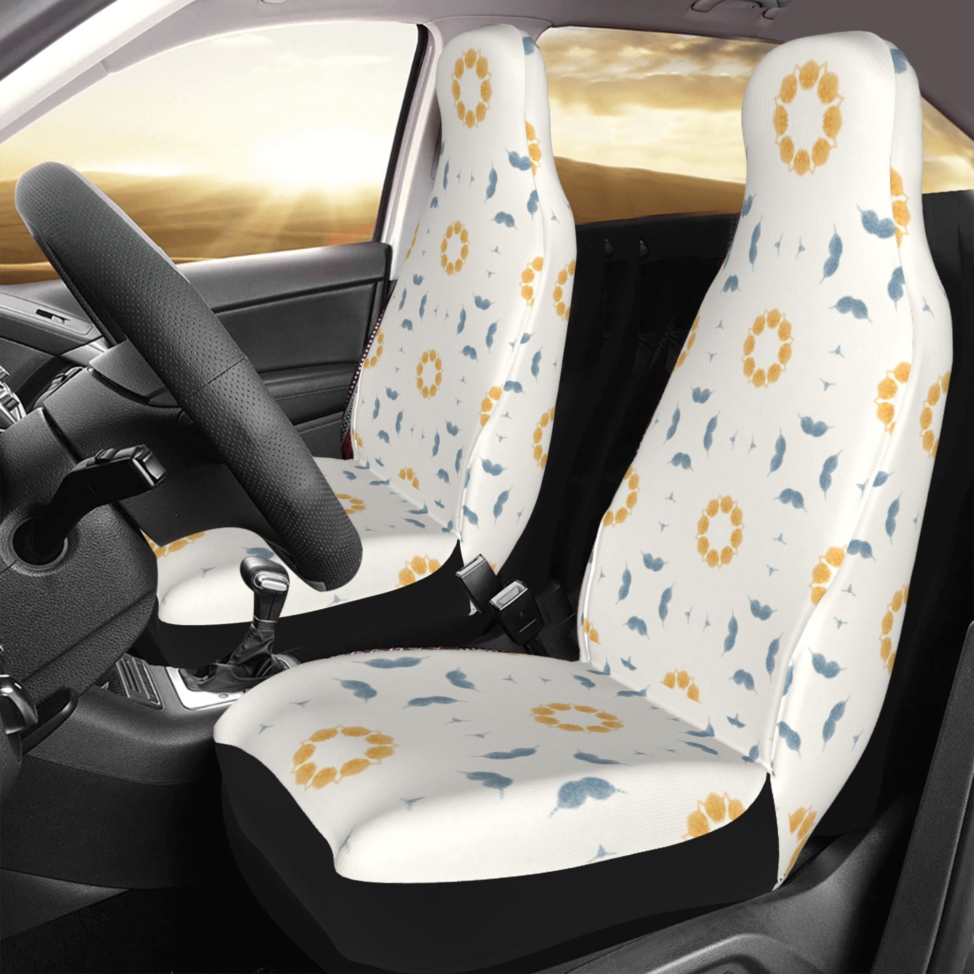 ZICANCN Car Seat Cover Geometric Floral Print Car Front Seat Covers Protectors ， Automotive Seat Covers for Cars Trucks Suv