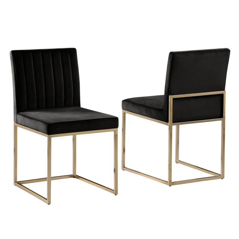 Best Master Furniture Emilio Gold Velvet Dining Chairs (Set of 2)