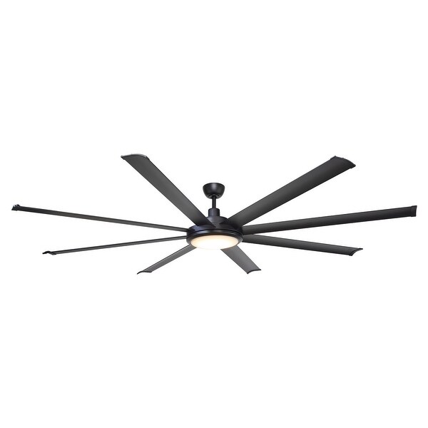 75-inch Larger Black 8-Blade Aluminum LED Ceiling Fan with Remote Shopping - The Best Deals on Ceiling Fans | 38746413