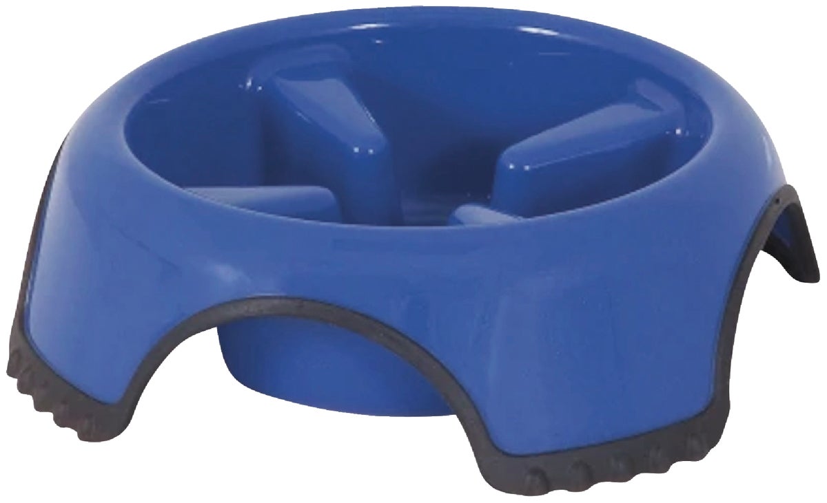 Aspen Pet Skid Stop Slow Feed Pet Food Bowl Blue