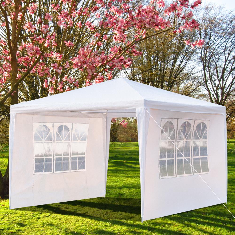 Ktaxon 10'x10' Outdoor Canopy W/3 Sidewall Wedding Party Tent White