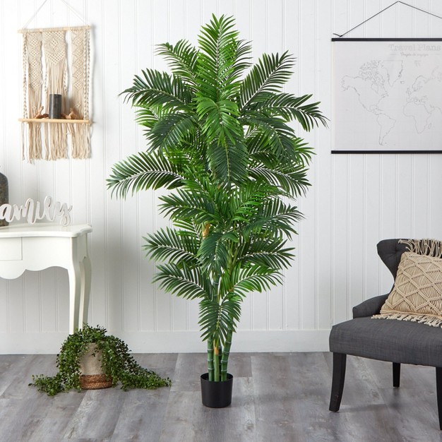 Nearly Natural 6-ft Curvy Parlor Palm Silk Tree