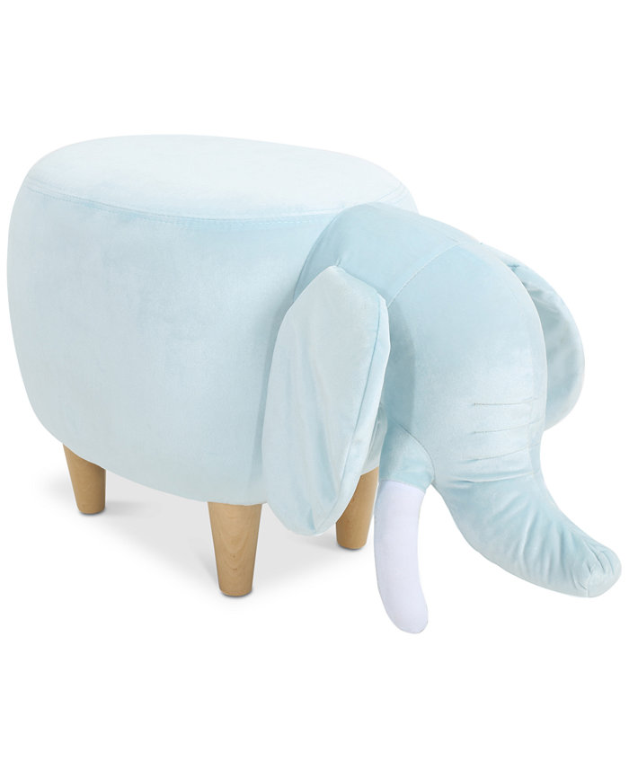 Noble House Jordan Velvet Elephant Ottoman