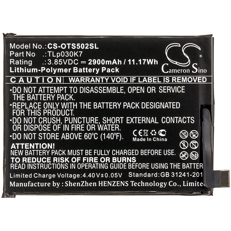 Alcatel 1S OT5024D Replacement Battery BatteryClerkcom Mobile Phone