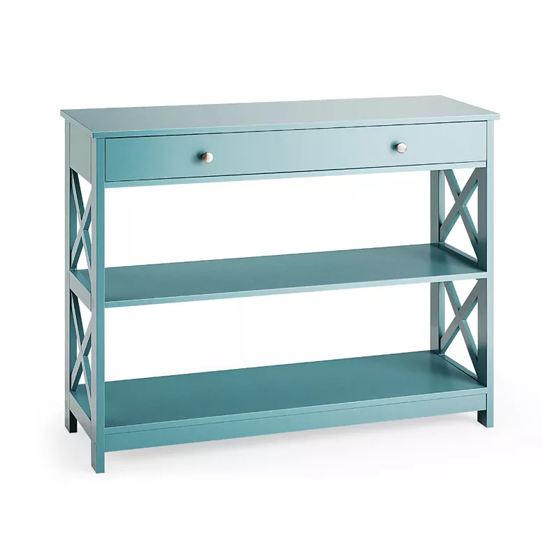 Console Table 3-Tier with Drawer and Storage Shelves