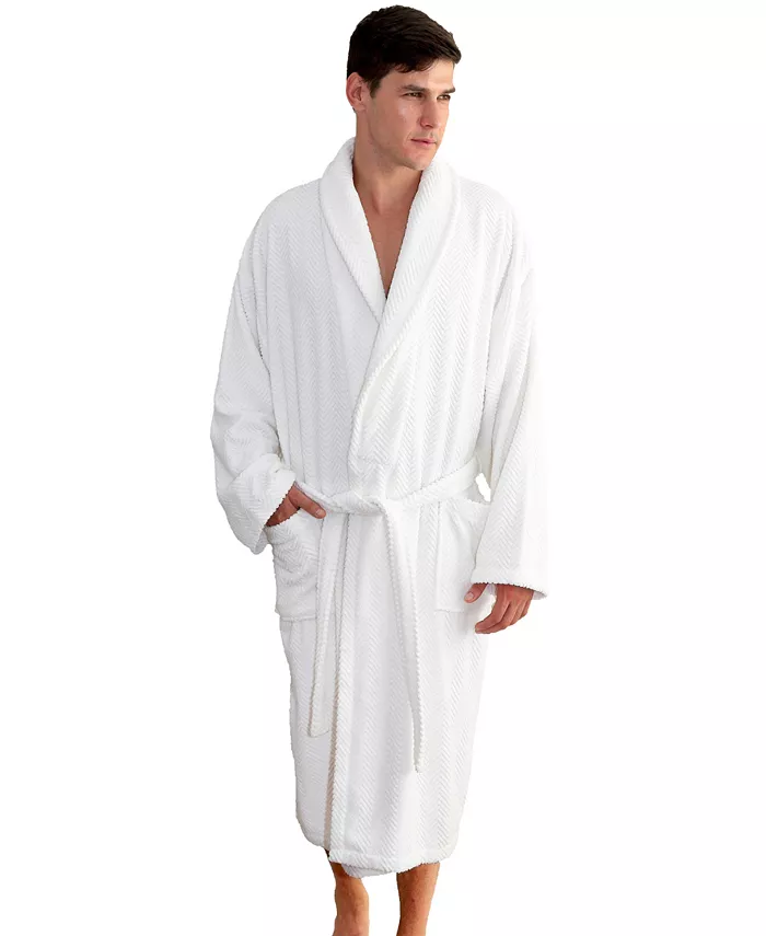 Linum Home Unisex Herringbone Weave Bath Robe