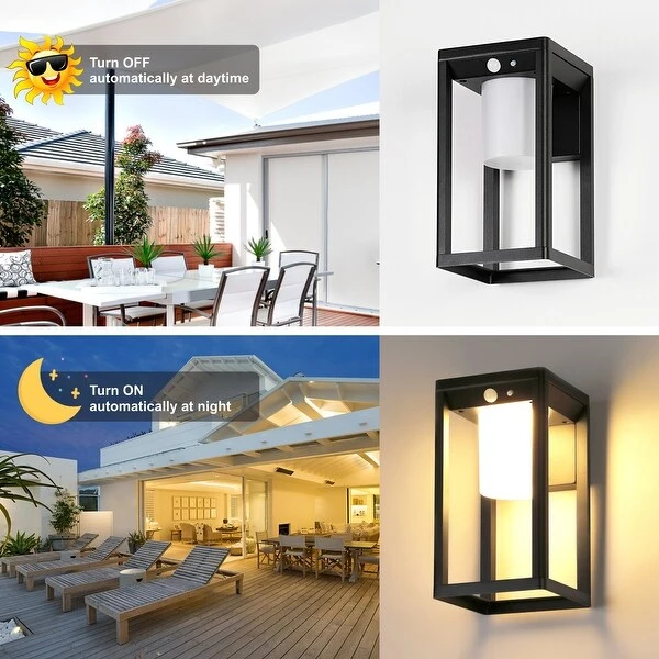 Motion Sensor Solar Outdoor Wall Lights, IP44 Waterproof for Patio, Outside, Garage, Entryway