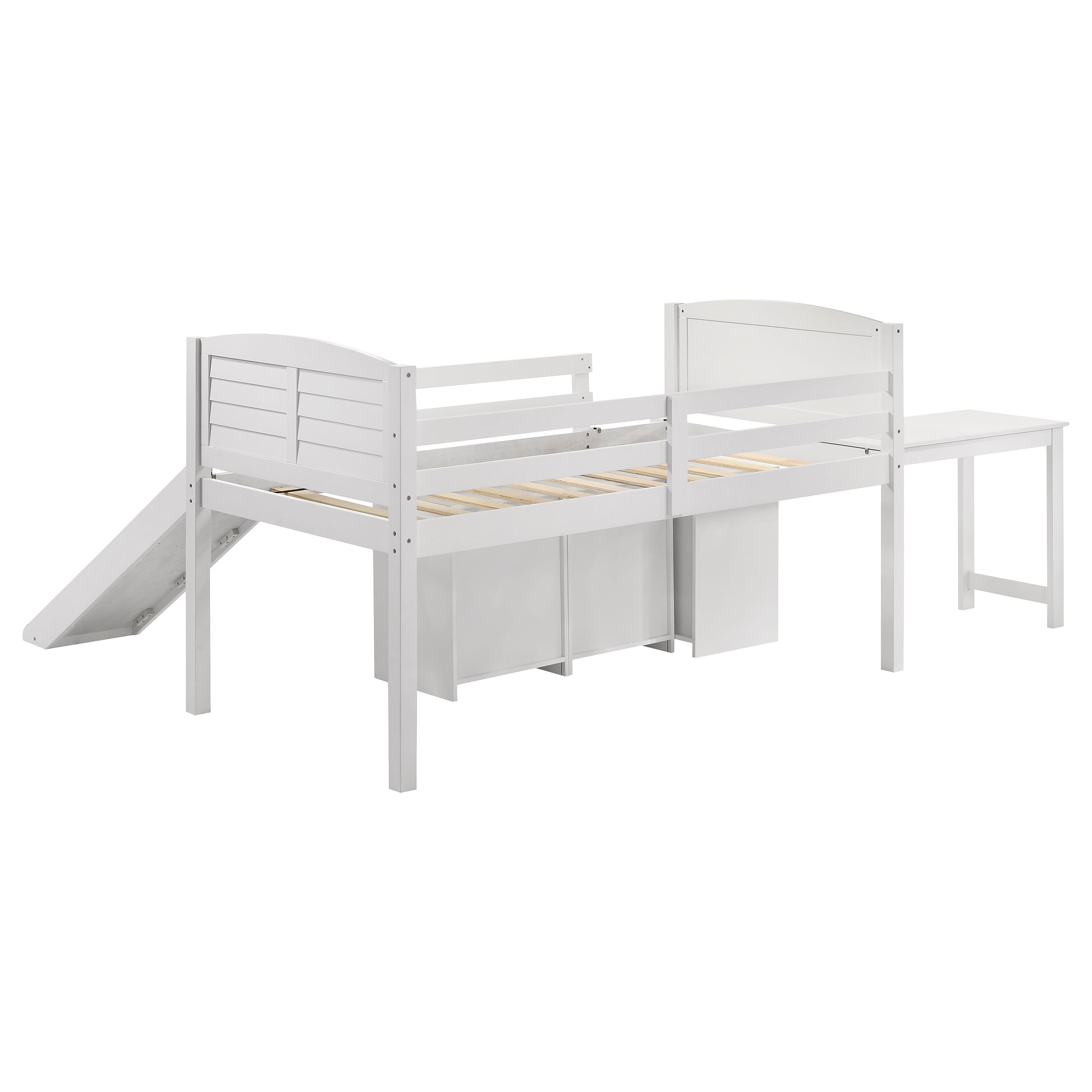 Millie Twin Workstation Loft Bed White-400330T