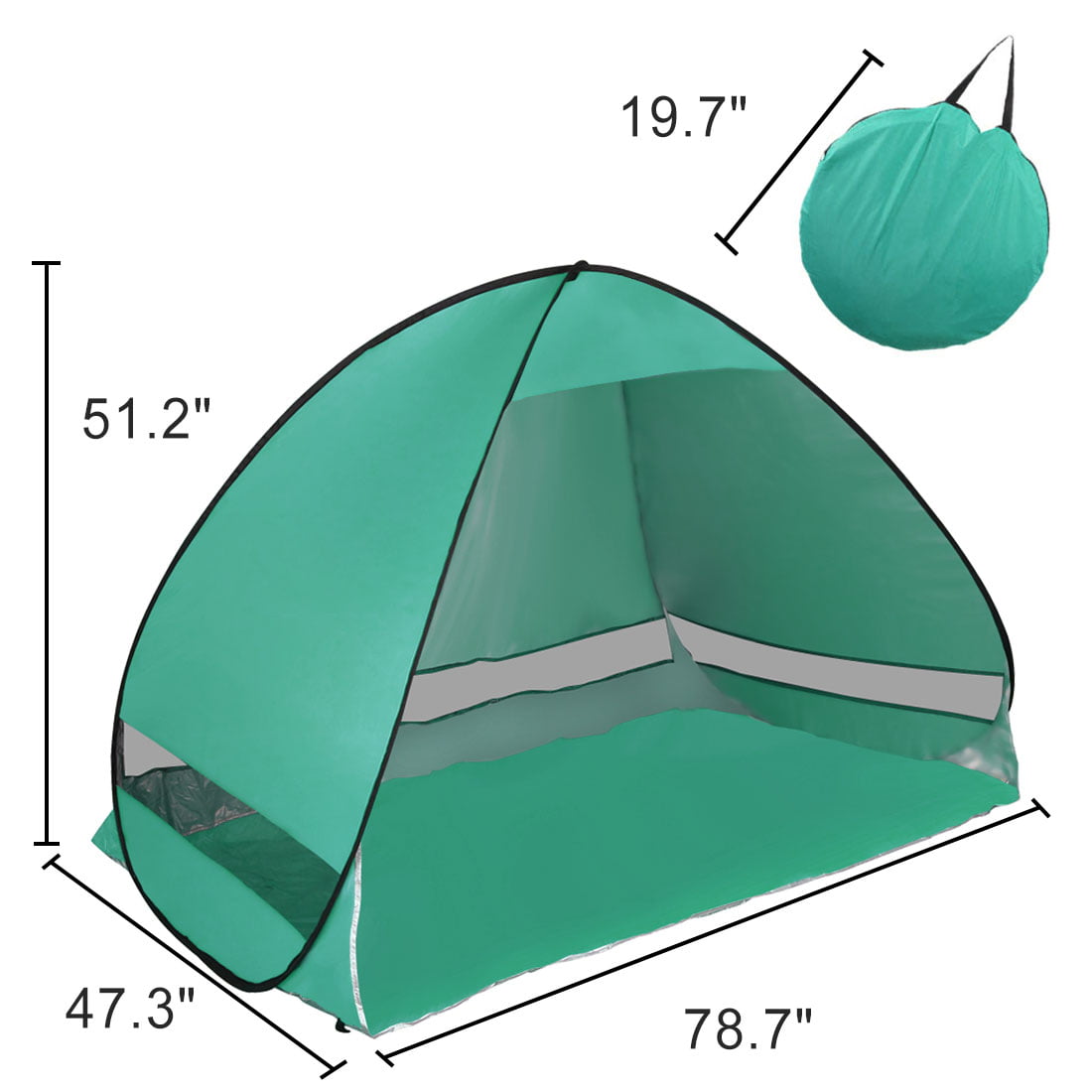 Unique Bargains Pop Up Outdoor Automatic Tent Folding Sun Shelter Anti UV Instant Portable Beach Aqua Green