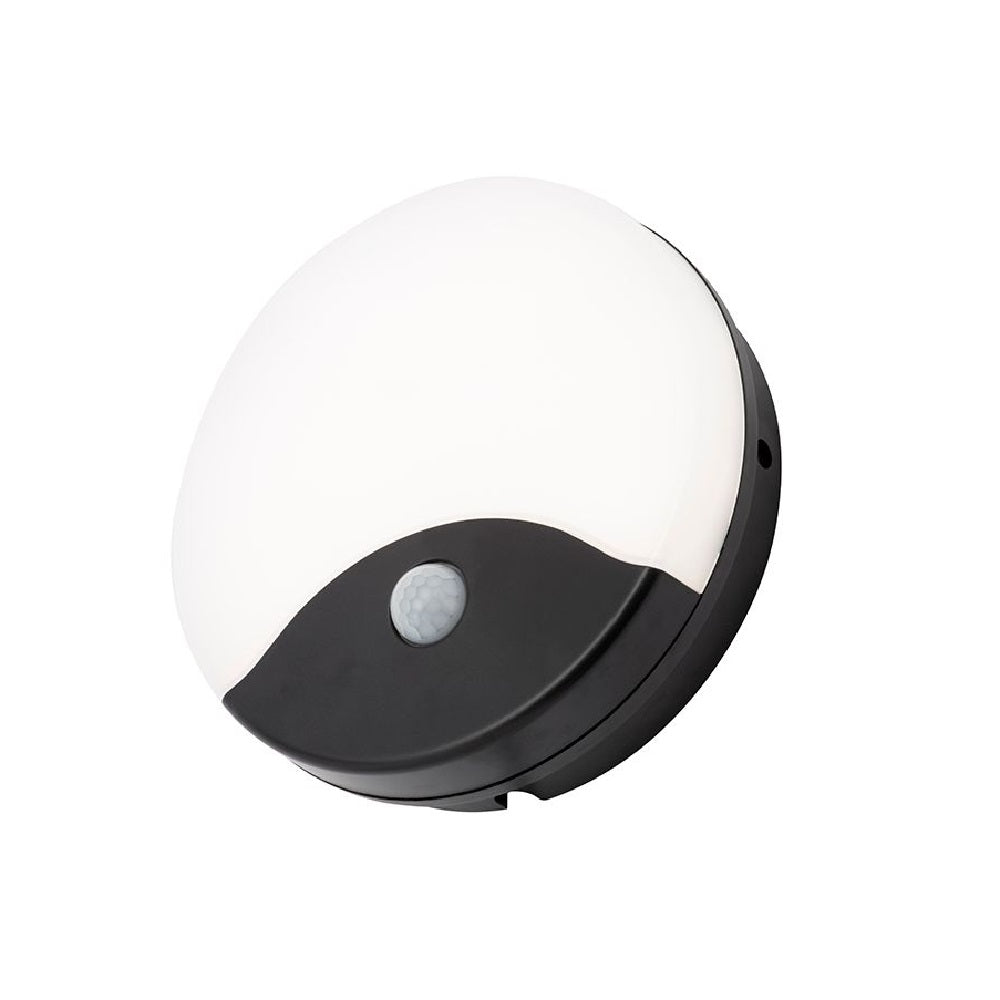 Britalia BRCZ-34015-BLK LED CCT Black & White Diffuser Outdoor Round Bulkhead Wall Light with PIR 17cm