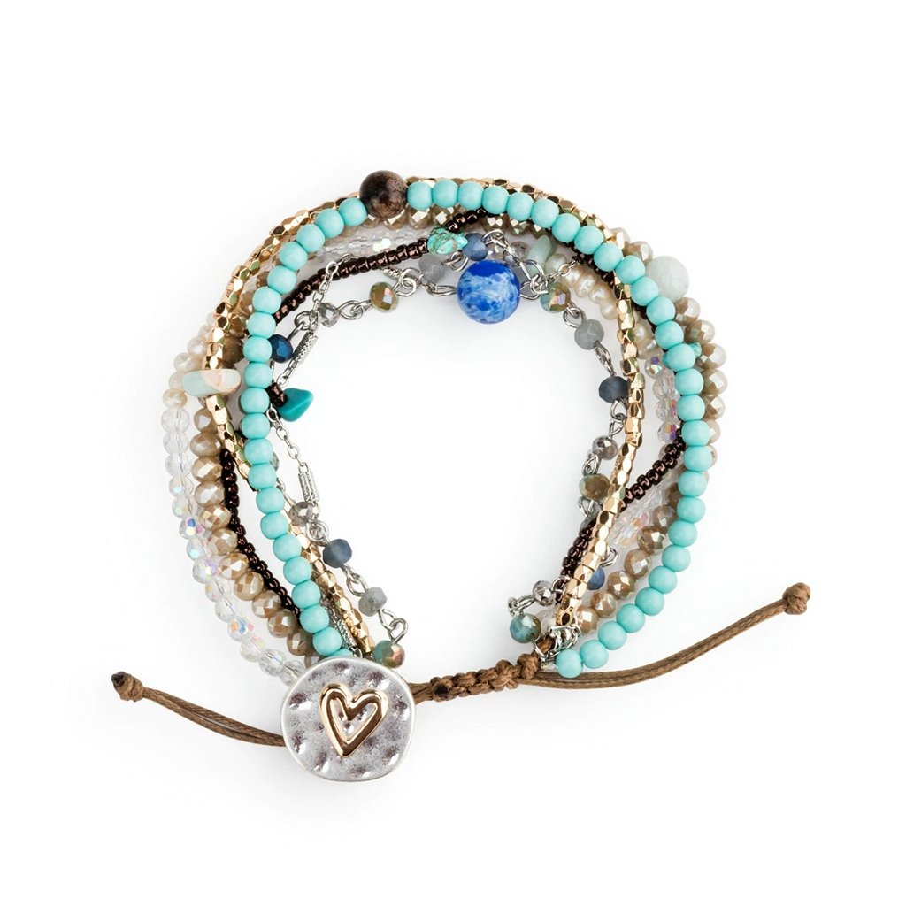 DEMDACO  Beaded Love Bracelet - Turquoise - Jewelry