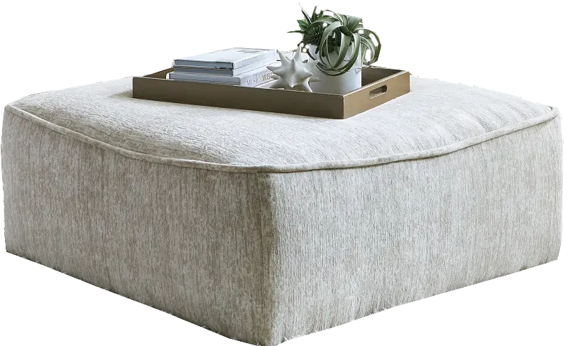 Georgia Parchment Beige Cocktail Ottoman