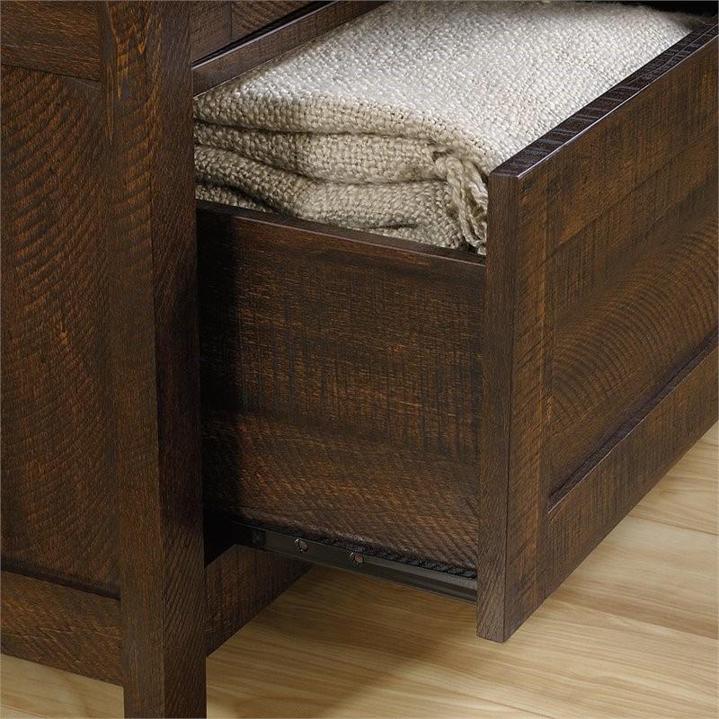 Sauder Storage Cabinet， Rustic Walnut Finish