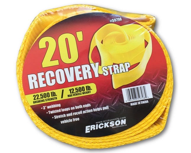 Erickson 3 inch X 20 foot Recovery Strap 22 -500 Lb 59798