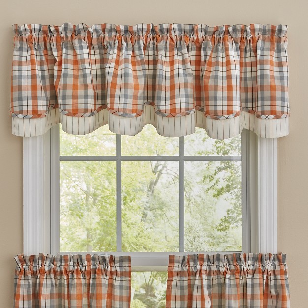 Park Designs Apricot amp Stone Lined Layered Valance 72 X 16