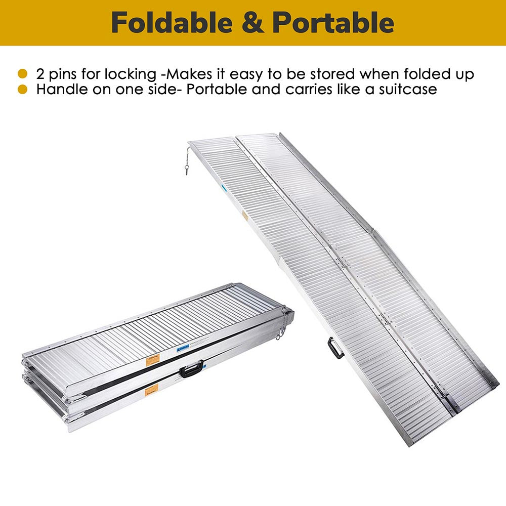 Yescom Wheelchair Ramp 600LB Capacity 8'L x 29